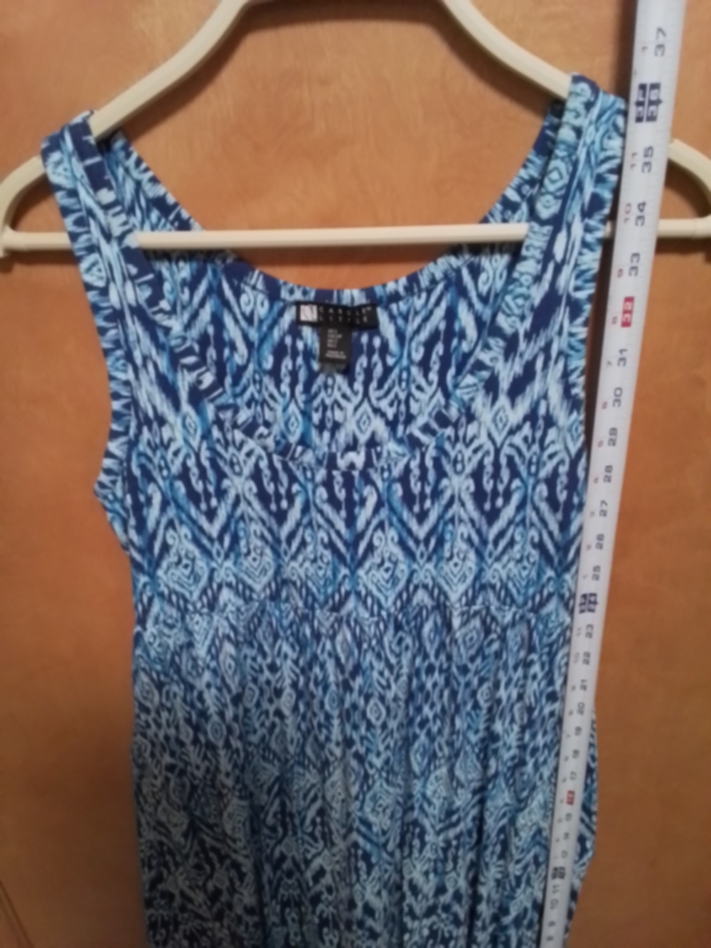 Carole Little Blue Patterned Sleeveless Tank Top